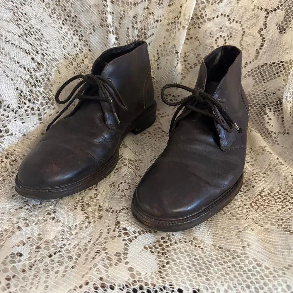 Johnston & Murphy 1850 Men's US 10.5 Dark Brown Leather Chukka Boots